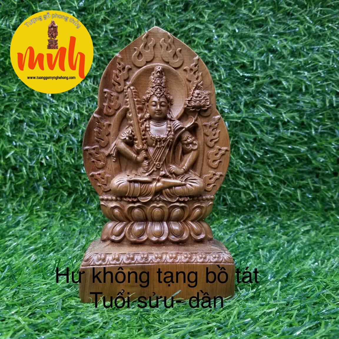 Tượng Phật Bản Mệnh Để Xe Hơi Gỗ Bách Xanh